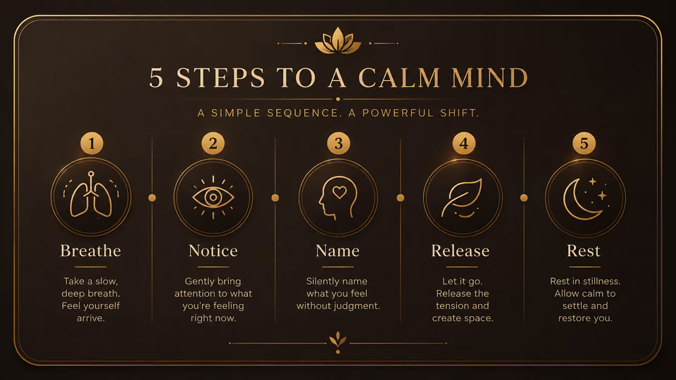 Five steps to a calm mind: breathe, notice, name, release, and rest