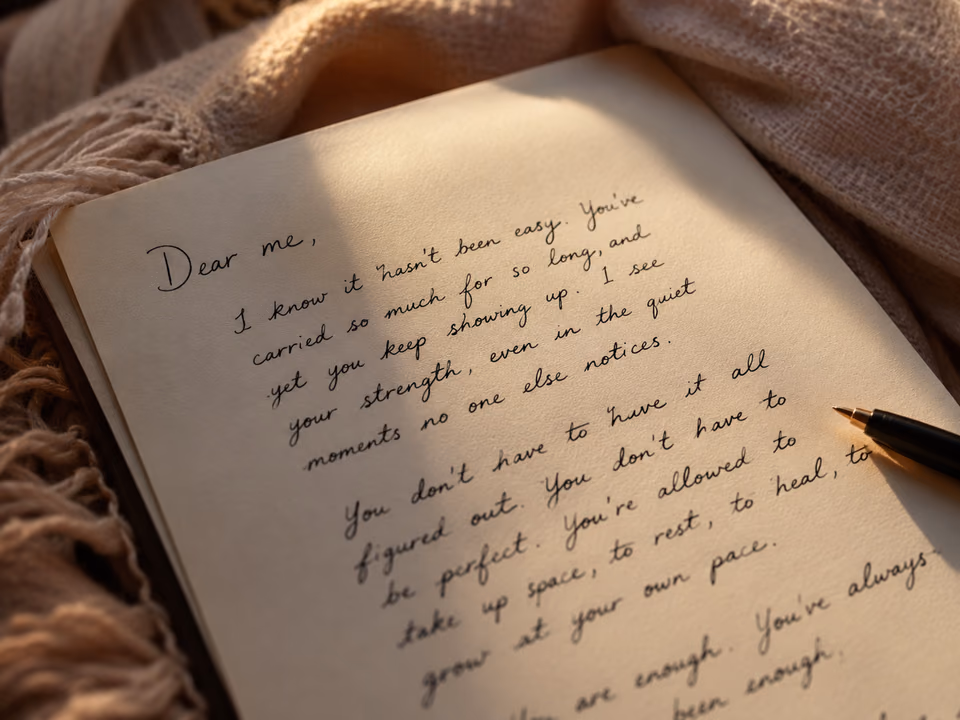 Self-compassion letter written as a gentle anxiety journaling practice