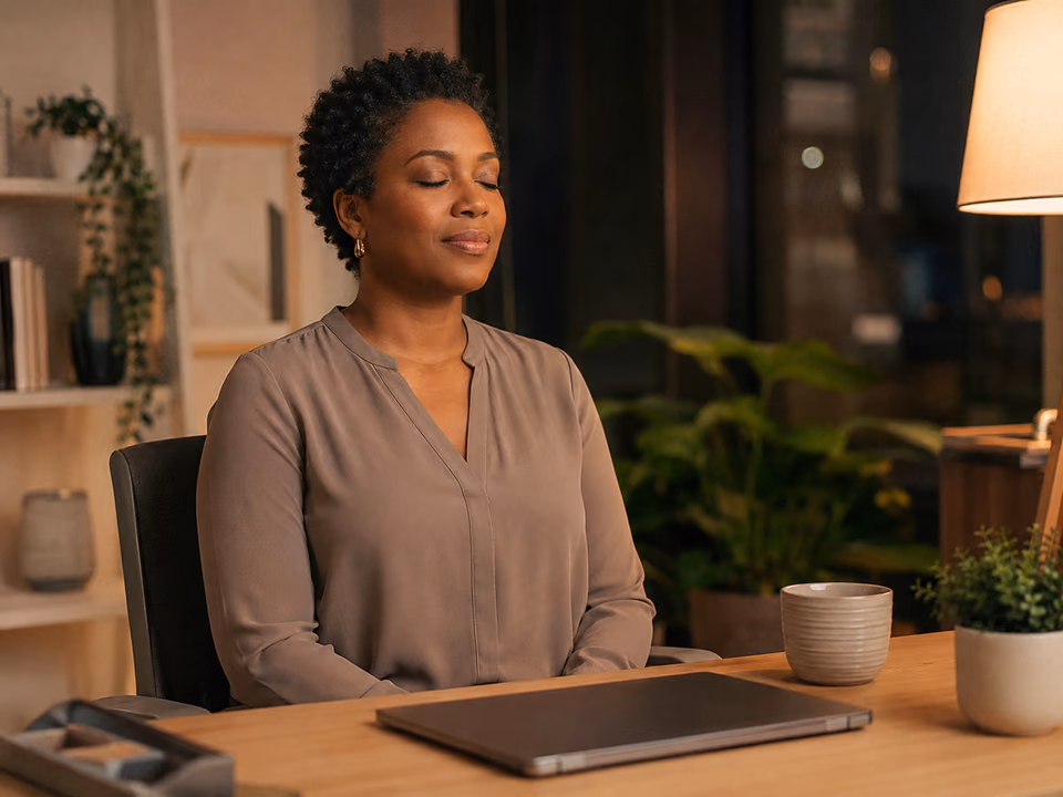 Five-minute guided meditation for stress relief during a busy day